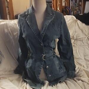 Curvaceous Denim Belted Women's Jacket